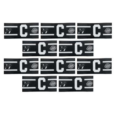 Imagem de Kit 10 Braçadeira Faixa Capitão Personalizável Brasão Time Fecho tiras