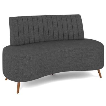 Imagem de Sofá 2 Lugares Para Sala Living 160cm Pés Palito Tamar K04 Linho Cinza Escuro - Mpozenato