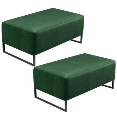 Imagem de Kit 02 Puff Cléo W01 Base De Ferro 90cm Facto Verde Musgo