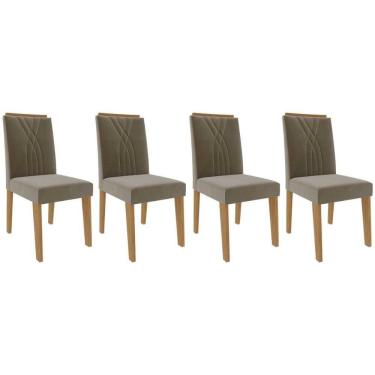 Imagem de Kit 4 Cadeiras Sala Jantar Nicole 4 Un Nature Suede Joli Chocolate Cimol