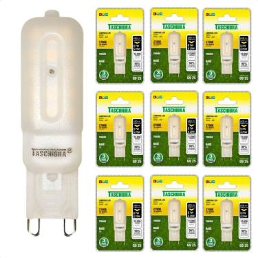 Imagem de Kit 10 Lâmpadas Led Taschibra G9 Bipino 2,5w Leitosa 2700k 220v