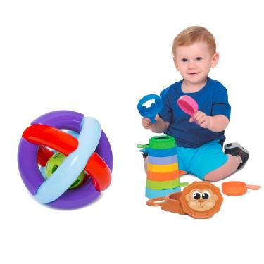 Imagem de Kit De Brinquedos Para Bebês De 6 Meses
