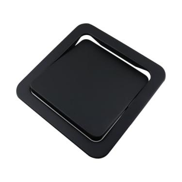 Imagem de Antrader Tampa quadrada de lixo e calha de resíduos Bancada embutida, tampa de bancada embutida para restaurante, casa, hotel, cozinha (1 peça)