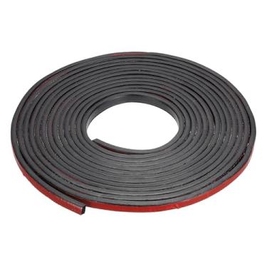 Imagem de YOKIVE Tira de vedação de borracha de espuma de 1/2 polegada, decapagem de borracha EPDM | Tira de vedação de porta retangular autoadesiva ótima para janelas de portas de carros (preta, 6 metros)