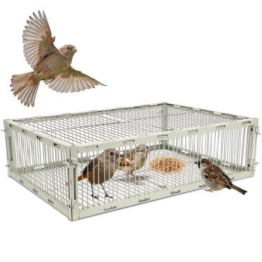 Imagem de Gaiola universal de armadilha de pardal – Gaiola de armadilha de pássaros com design à prova de fuga, armadilhas de apanhador de pássaros unidirecional para estorninhos, codornas, cardeais e assim por