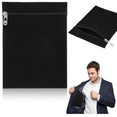 Imagem de Tyqour Bolso lateral costurado com zíper, bolso de segurança para viagem, bolso interno oculto para roupas, armazenamento seguro para recuperação de mastectomia, jaquetas, moletons com capuz e