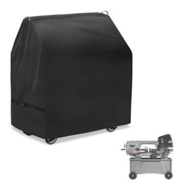 Imagem de Capa de serra de fita Oxford 600D resistente - serve para capa de serras de fita de mesa horizontal/vertical de luxo, preto (129 cm C x 76 cm L x 127 cm A)