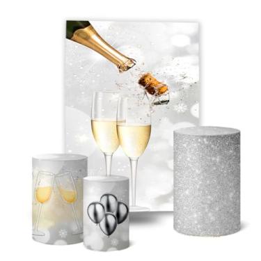 Imagem de Trio Capas Cilindro + Painel 1,50x2,0m Retangular Ano Novo (K6ANV0006)