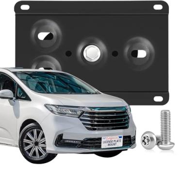 Imagem de Moldura de placa de licença frontal resistente compatível com Honda HR-V 2016-2025, Odyssey 5ª geração, passaporte 3ª geração, piloto 4ª geração, Ridgeline 2ª geração, suporte de grade sem broca