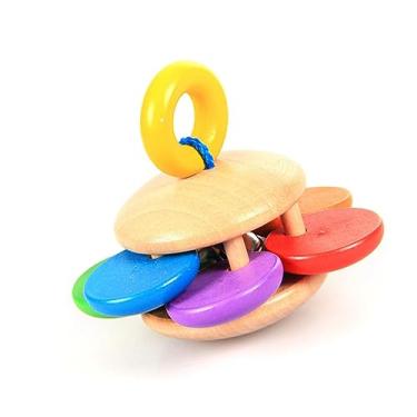 Imagem de RiToEasysports Brinquedo de Dentição de Madeira Maciça Com Chocalho para Bebês para Bebês de 0 a 12 Meses, Brinquedo de Desenvolvimento Sensorial de Fácil Aderência Com Cores Vibrantes para Força das Mãos e Rastreamento Visual (Formato de girassol)