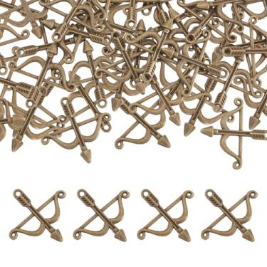 Imagem de CHGCRAFT 100 pingentes de arco e flecha, pingentes de arco e flecha, laço tibetano, coleção de berloques vintage para fazer joias, brincos, colar, pulseira, chaveiro, artesanato, faça você mesmo, azul