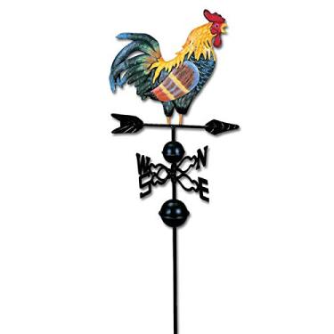 Imagem de Indicador de Tempo Galo Metal Decoração Jardim Cerquilhos Estaca Telhados Ornament Easy Installation Weather Vane