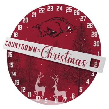 Imagem de Pegasus Sports NCAA Decoração de parede de contagem regressiva para o Natal - 31 cm, cores do time (Arkansas Razorbacks)