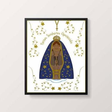 Imagem de Quadro Decorativo Nossa Senhora Aparecida 34x23cm - Quadros On-Line