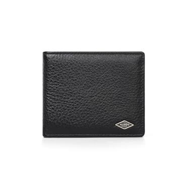 Imagem de Carteira masculina de couro bovino com bloqueio de RFID - para cartões de crédito, dinheiro e moedas, Preto, 12cm x 9.5cm, Clássico