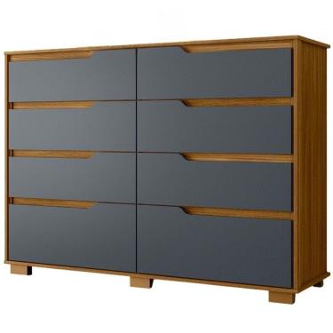 Imagem de Comoda Georgia 8 Gavetas 147 Cm Moval Freijo Cinza Freijo Cinza