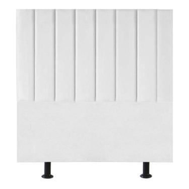 Imagem de Cabeceira De Cama Casal Box 140 Cm Karla Carla Suede Branco