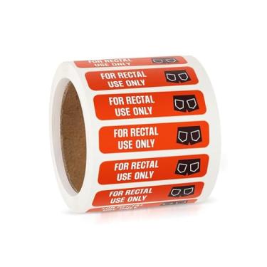 Imagem de A.MODIQE 500 adesivos apenas para uso retal 3,8 cm x 1 cm à prova d'água adesivos permanentes de pegadinha etiqueta engraçada para clínicas, escritório e pegadinhas (vermelho fluorescente)