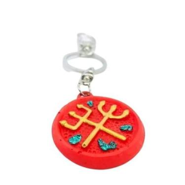 Imagem de Chaveiro Exu E Pomba Gira Tridente Vermelho Em Resina 13 Cm - Lua Míst