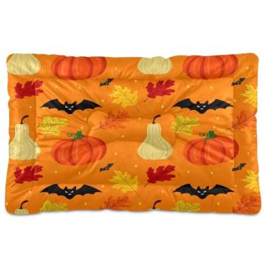 Imagem de SEHANY Cama de Halloween Pumpkins para cães e gatos com fundo antiderrapante, cama de canil, colchão macio para animais de estimação, lavável para cães pequenos, médios e grandes, gatos, 61 x 45 cm