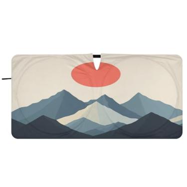 Imagem de Blueangle Sun Mountain Para-brisas Guarda-sol - 149.9 cm x 76.2 cm Dobrável Carro Frontal Para-sol Blocos Raios UV Viseira de Sol (413)