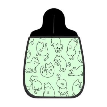 Imagem de Lixeira De Carro Organizador Lixinhocar Gatinhos Desenho Linha Verde