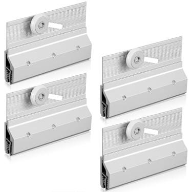 Imagem de PercyEffie 4 peças M 6053 suporte superior de porta de chuveiro sem moldura, conjunto de rolos, rolamentos de esferas de plástico redondo de 9,5 cm, peças de reposição com acabamento cromado de