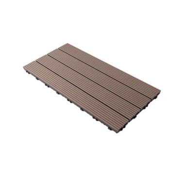 Imagem de Telhas de deck interligadas de madeira de acácia longa e sólida, piso de madeira impermeável para caminho, piscina, quintal e pátio B2 11 peças