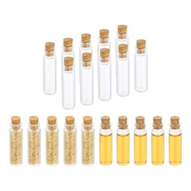 Imagem de PATIKIL Frascos pequenos de 3 ml, 20 frascos transparentes de vidro vazios com rolha de cortiça, pequenos frascos para artesanato em creme em pó