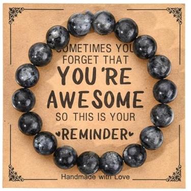 Imagem de Pulseiras de contas presentes para mulheres e homens, pulseira elástica de pedra natural feita à mão, pulseiras de amizade para casais, One Size, Vidro, Sem Pedra Preciosa