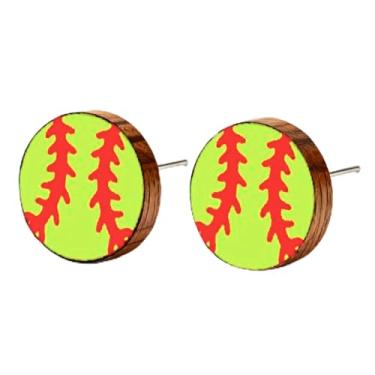 Imagem de Brincos de madeira para mulheres, pé grande, softball, tênis, pinguim, tartaruga, cão, gato, vaca, pato, Papai Noel, preguiça, hipopótamo, margarida, golfinho, fofo, vintage, hipoalergênico, brincos