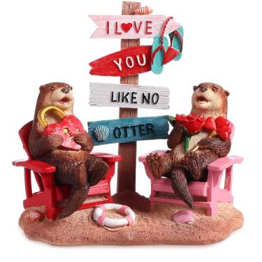 Imagem de Wonderjune Decoração de Natal de praia Cadeira Costal Resina com Estatueta de Animais Ornamento para Natal, Casa de Praia Mesa Mesa Mantle Decoração ou Presente de Férias de Inauguração de Casa 19 x