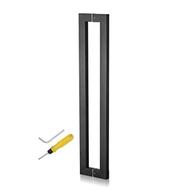 Imagem de FAFACAI Puxador de porta moderno interior, escritório, cozinha, despensa, puxador de porta, portão de garagem externo (comprimento preto 100 cm (39,5 pol)) (comprimento preto 60 cm (24 polegadas))