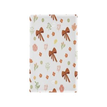 Imagem de Wassud Placa de cobertura para interruptor de luz, arco marrom, capas decorativas para tomadas elétricas, placa de parede em branco 11 x 6 cm