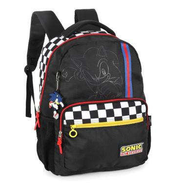 Imagem de Mochila Sonic Infantil Juvenil Costa Up4you Preto Menino