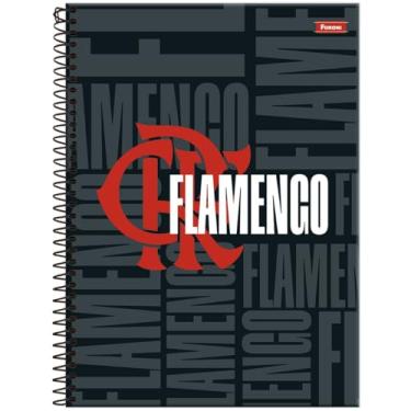 Imagem de Caderno Flamengo FORONI Universitário ESPIRAL - 1M 80 Folhas (Fundo Preto Flamengo)