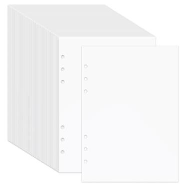 Imagem de 60 folhas A5 6 anéis, refil de fichário de papel para colecionar adesivos, reutilizáveis, páginas de papel, folha de inserção para 6 furos, organizador, álbum, livro