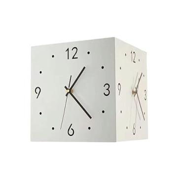 Imagem de hezhuhe2258 Relógio de parede canto dupla face pendurado sala de estar simplicidade criativa dupla face para decoração de casa