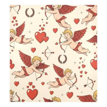Imagem de Qilmy Capa magnética para lava-louças Valentines Angel Cupid, painel magnético decorativo de 58 x 66 cm para utensílios de cozinha, adesivo de geladeira para máquinas de lavar louça, lavadoras de