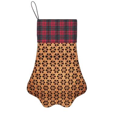 Imagem de SKKNT Meias de Natal com estampa de malha de vime para animais de estimação, decoração de Natal, cães, gatos, árvores, doces, presente, conveniente