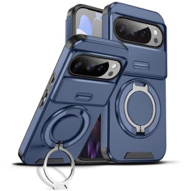 Imagem de MRRSIWEI Capa para Google Pixel 10/10 Pro com capa de câmera deslizante, proteção contra quedas de nível militar, resistente, à prova de choque, com suporte de rotação de 360° para Google Pixel 10