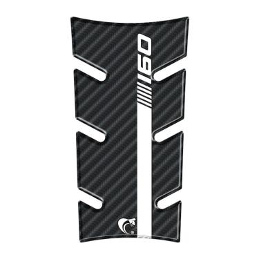 Imagem de Adesivo Resinado Protetor Tanque Moto Honda Fan 160 Ano 2025 Carbono Branco Preto