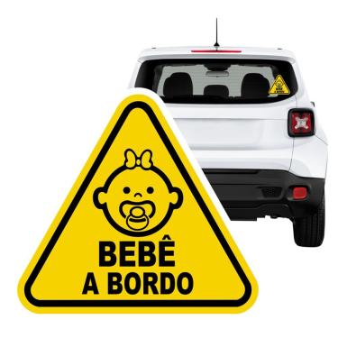 Imagem de Adesivo Bebê A Bordo Menina Em Vinil Sem Resina Preto