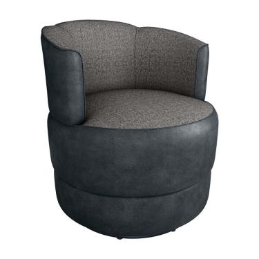 Imagem de Poltrona Decorativa Giratória Base De Ferro Marselha Boucle Bege Matrix Linho Bege