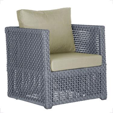 Imagem de 1 Poltrona Madri Alumínio Corda Náutica Estofado 7 Trama Prata