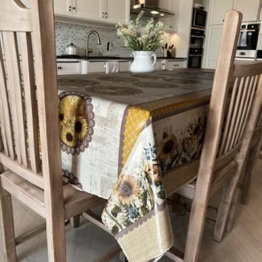 Imagem de Toalha de Mesa Plástica Térmica PVC 4 Lugares 1,40 x 1,40m Estampada Girassol