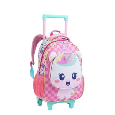 Imagem de Mochila de Rodas Unicórnio Meninas Creche Infantil