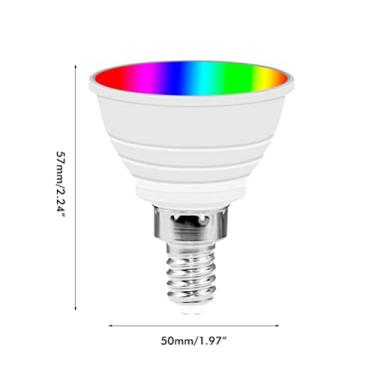 Imagem de Fafeicy Lâmpadas LED, Lâmpada Inteligente E14 Com Mudança de Cor, 16 Opções RGB, 450 Lúmens, Perfeita para Iluminação Doméstica