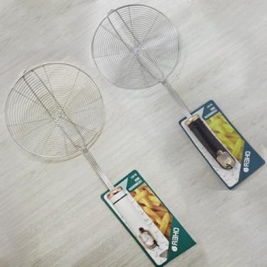 Imagem de Escumadeira Fritura Inox Batata Pastel Resistente-39×17cm (Aleatório)