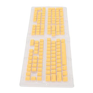 Imagem de KIMISS PBT Pudding Keycaps 129 Teclas Translúcidas OEM Height Doubleshot Injection Keycaps para Teclados Mecânicos - Aprimore Sua Experiência de Digitação (Amarelo)